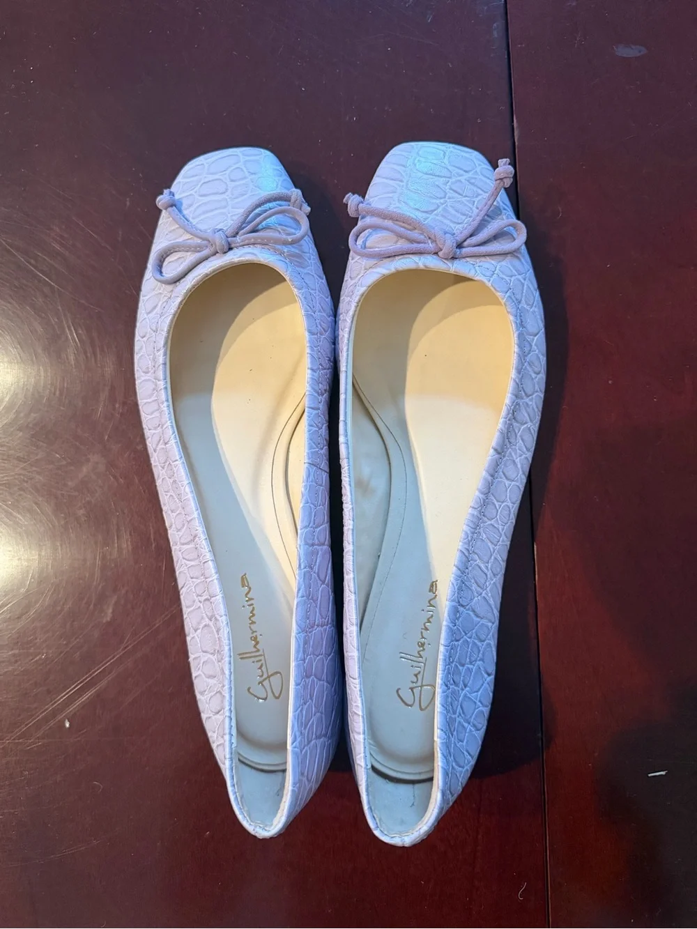 Guilhermina square toe leather ballet flats